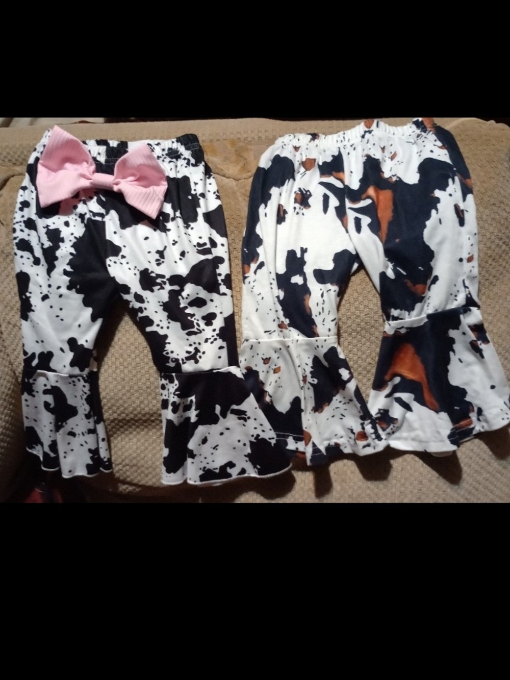 Cowprint Ruffle Leggings - Kids Accessories